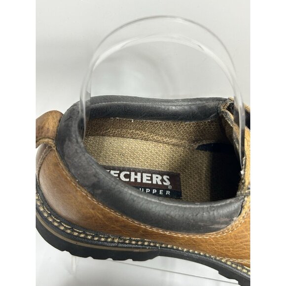 Skechers Tom Cats Men’s 8.5 Oxford Brown Leather Lace Shoes Y2K Chunky Platform main image 5